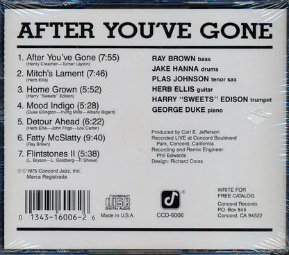 Herb Ellis, Ray Brown, Etc. - After You've Gone (remastered) Music CD