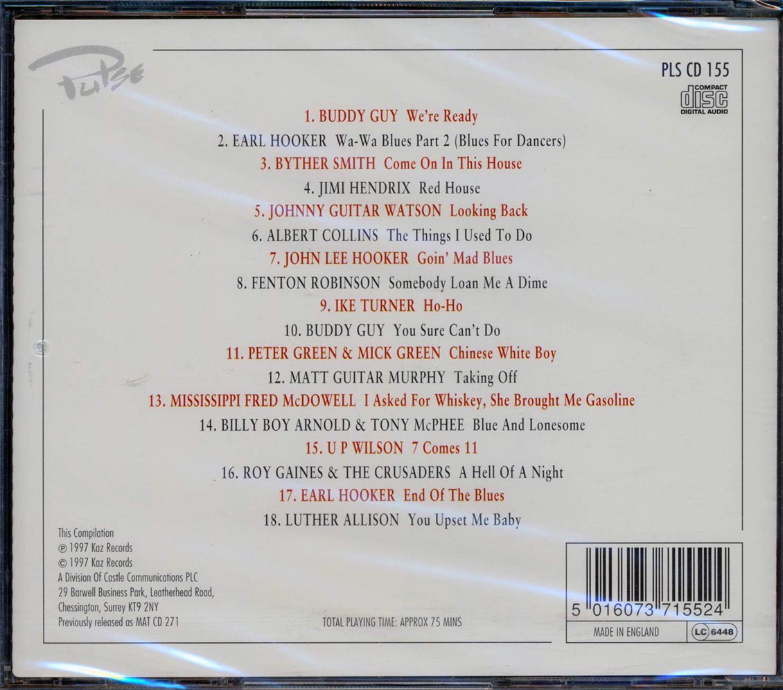 John Lee Hooker Albert Collins Jimi Hendrix Etc Blues Guitar Music CD