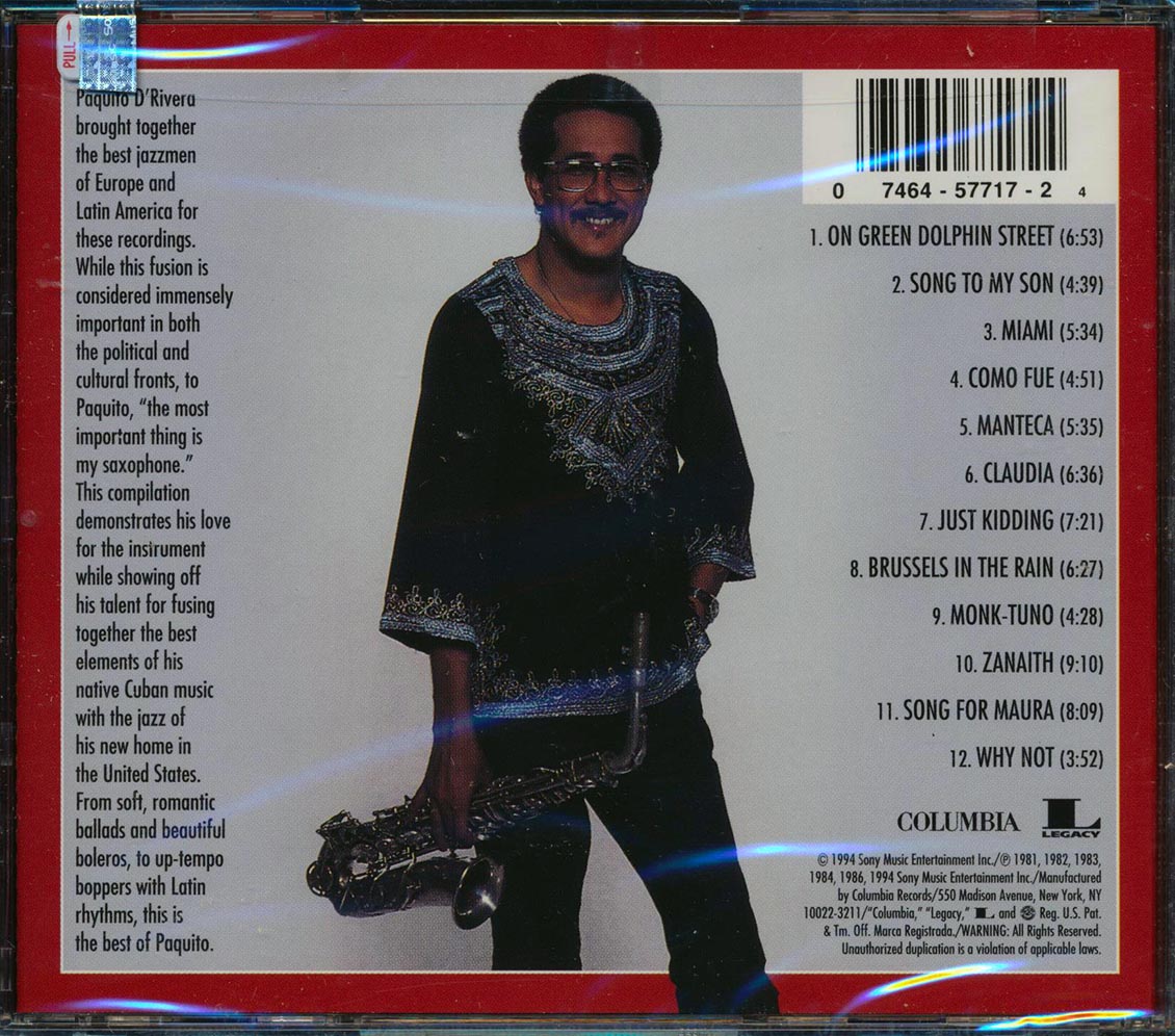 Paquito D'Rivera - A Taste Of Paquito D'Rivera Music CD