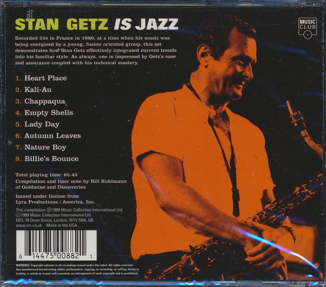 Stan Getz - Stan Getz Is Jazz Music CD
