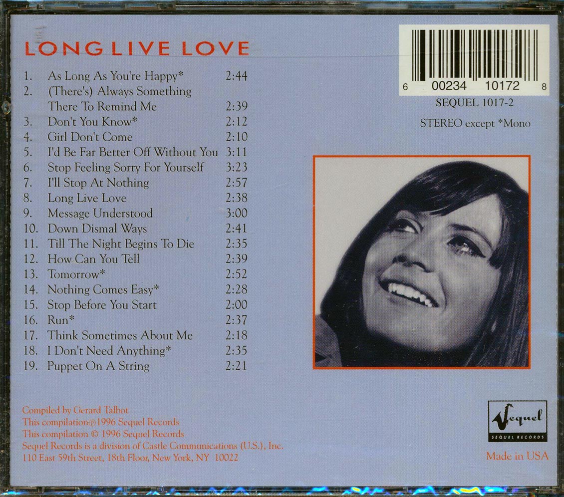 Sandie Shaw - Long Live Love Music CD
