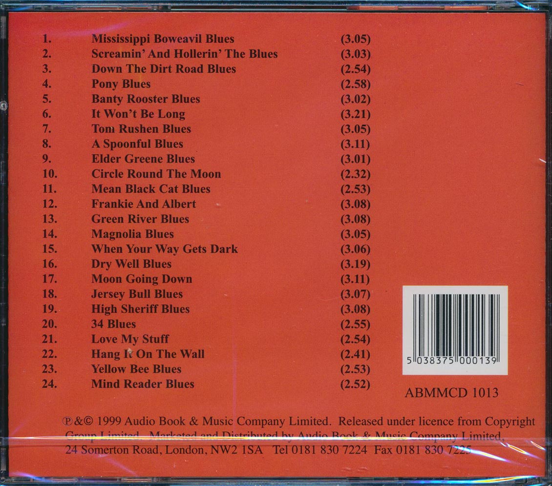 Charley Patton - Pony Blues (24 tracks) Music CD