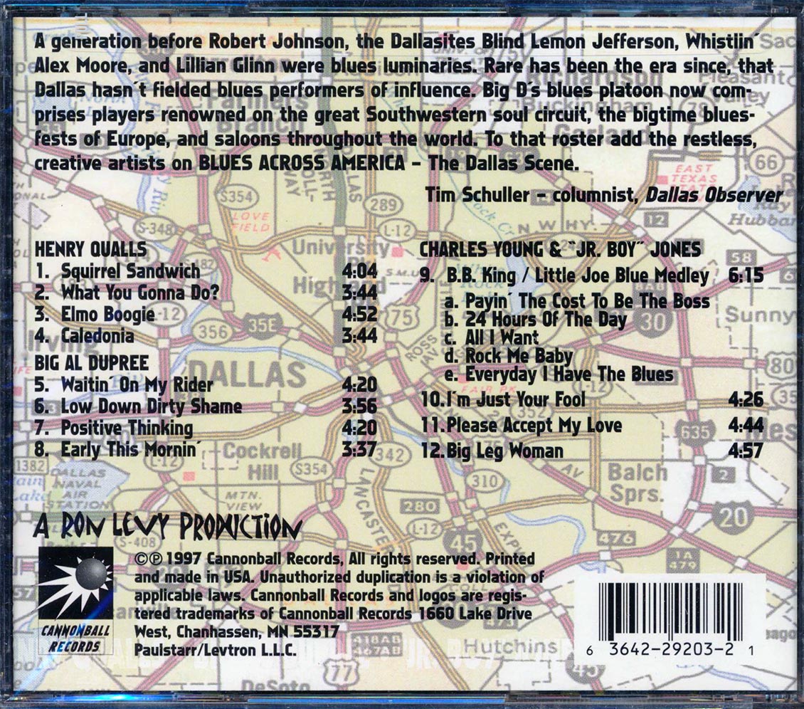 Henry Qualls, Big Al Dupree, Charles Young, Jr. Boy Jones - Blues Across America: The Dallas Scene Music CD