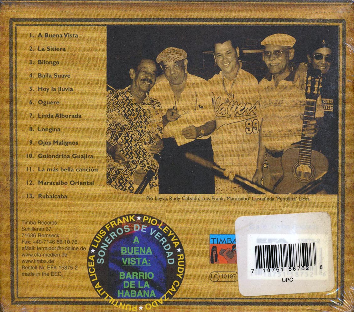 Soneros De Verdad - A Buena Vista: Barrio De La Habana (incl. large booklet) Music CD