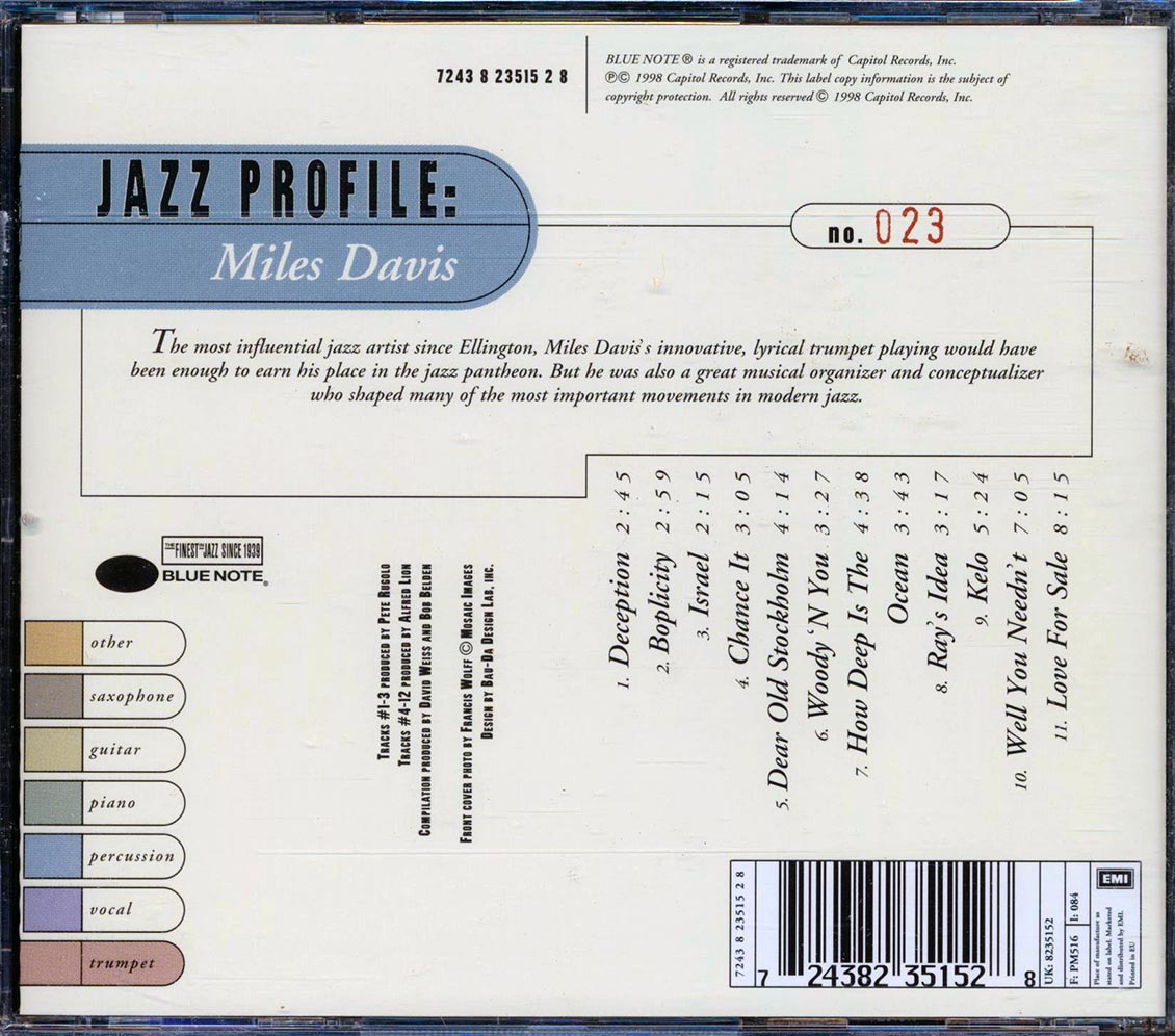 Miles Davis Jazz Profile Music CD