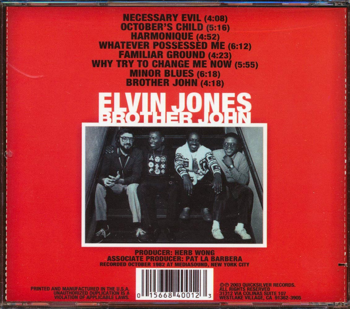 Elvin Jones - Brother John (marked/ltd stock) Music CD