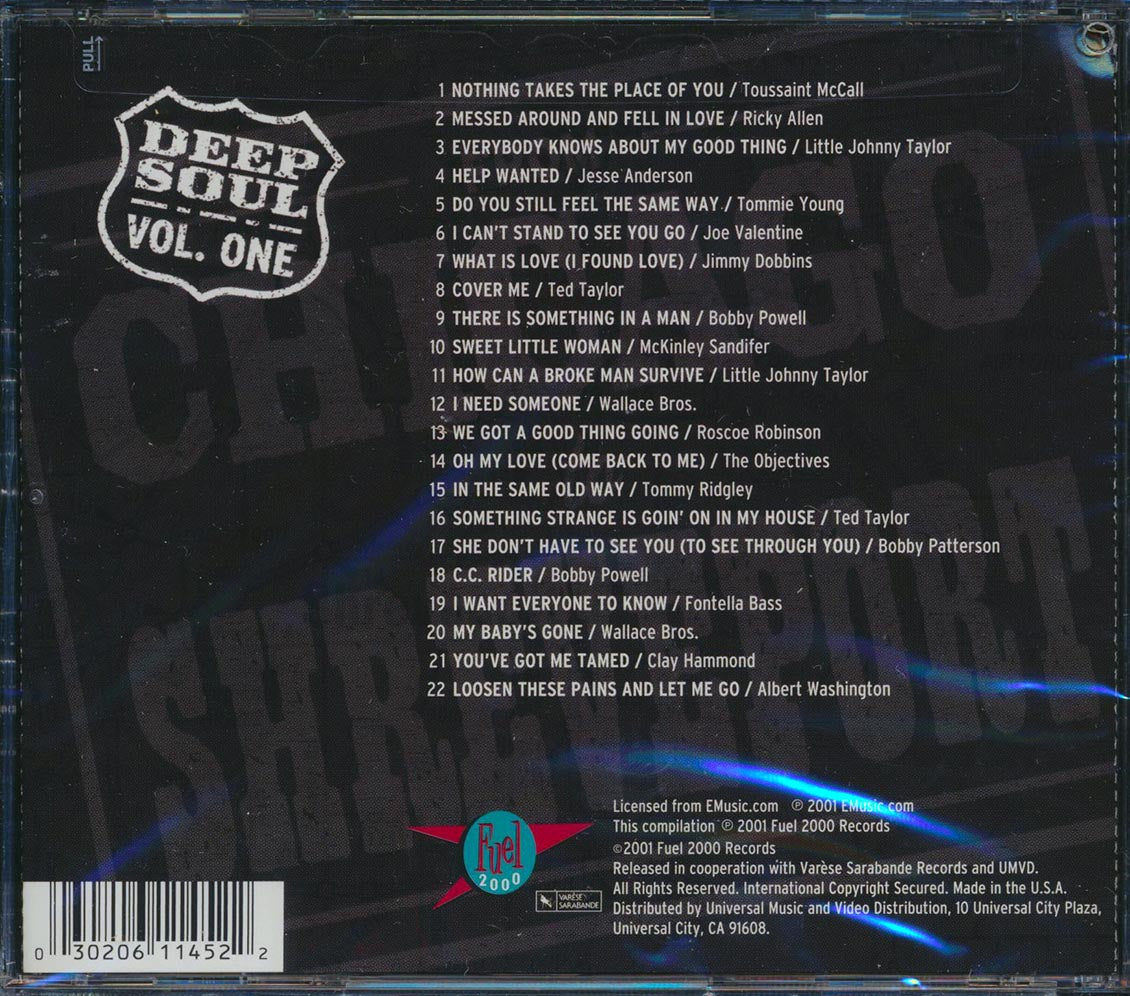 Toussant McCall Ricky Allen Little Johnny Taylor Etc From Chicago To Shreveport Deep Soul Volume 1 22 tracks marked/ltd stock remastered Music CD