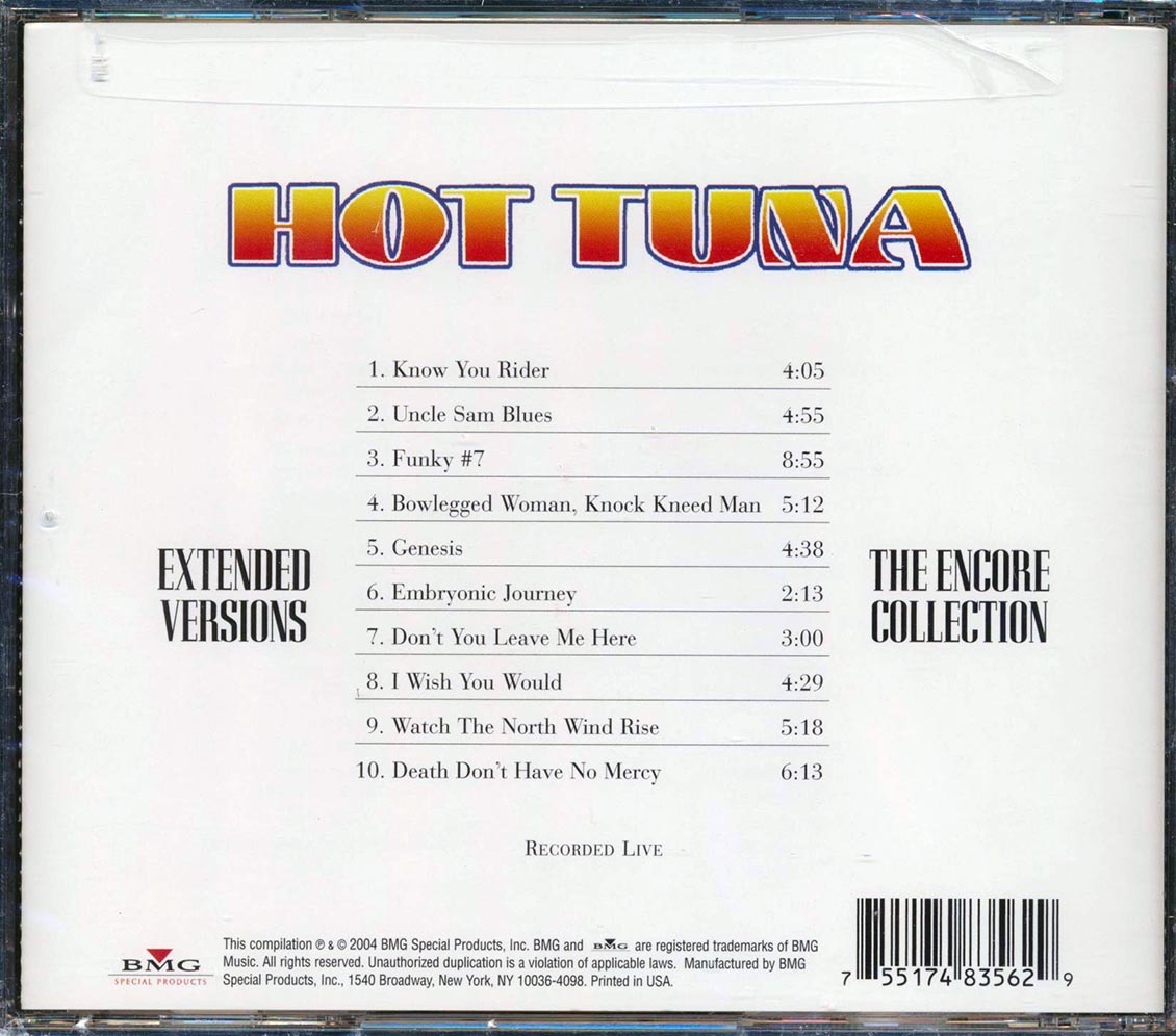 Hot Tuna Extended Versions The Encore Collection Music CD
