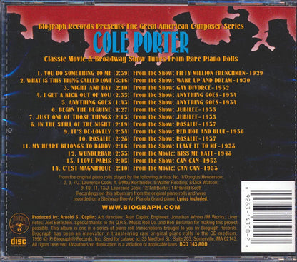 Cole Porter - Cole Porter From Rare Piano Rolls Music CD