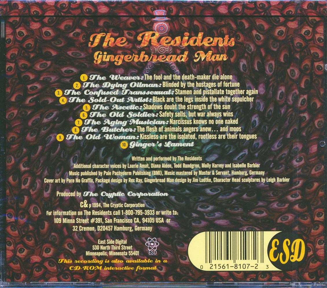 The Residents Gingerbread Man marked/ltd stock Music CD