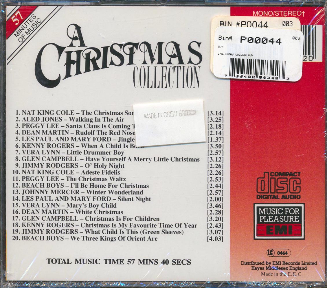 Dean Martin, Peggy Lee, Nat King Cole, Etc. - A Christmas Collection Music CD
