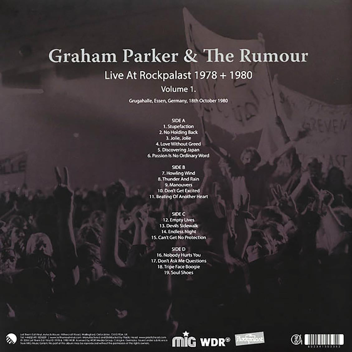 Graham Parker & The Rumour - Live At Rockpalast 1978 + 1980 Volume 1 (2xLP) Vinyl Record
