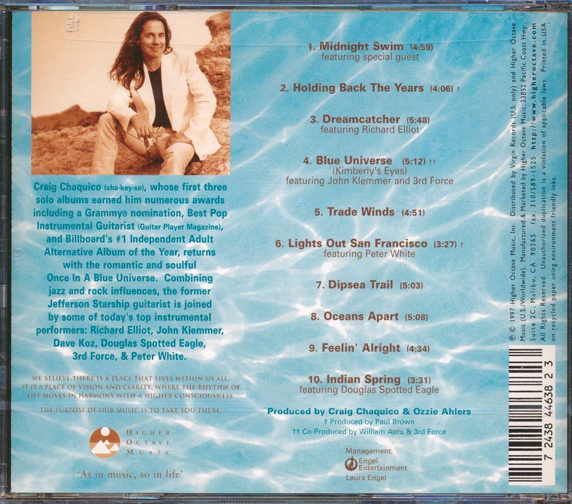 Craig Chaquico - Once In A Blue Universe Music CD