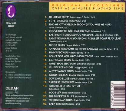 Butterbeans & Susie, Nolan Welsh, Bessie Smith, Etc. - Pure Vintage Blues Volume 2: Mining Camp Blues Music CD