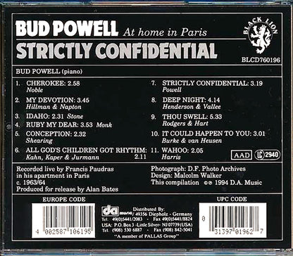 Bud Powell - Strictly Confidential Music CD