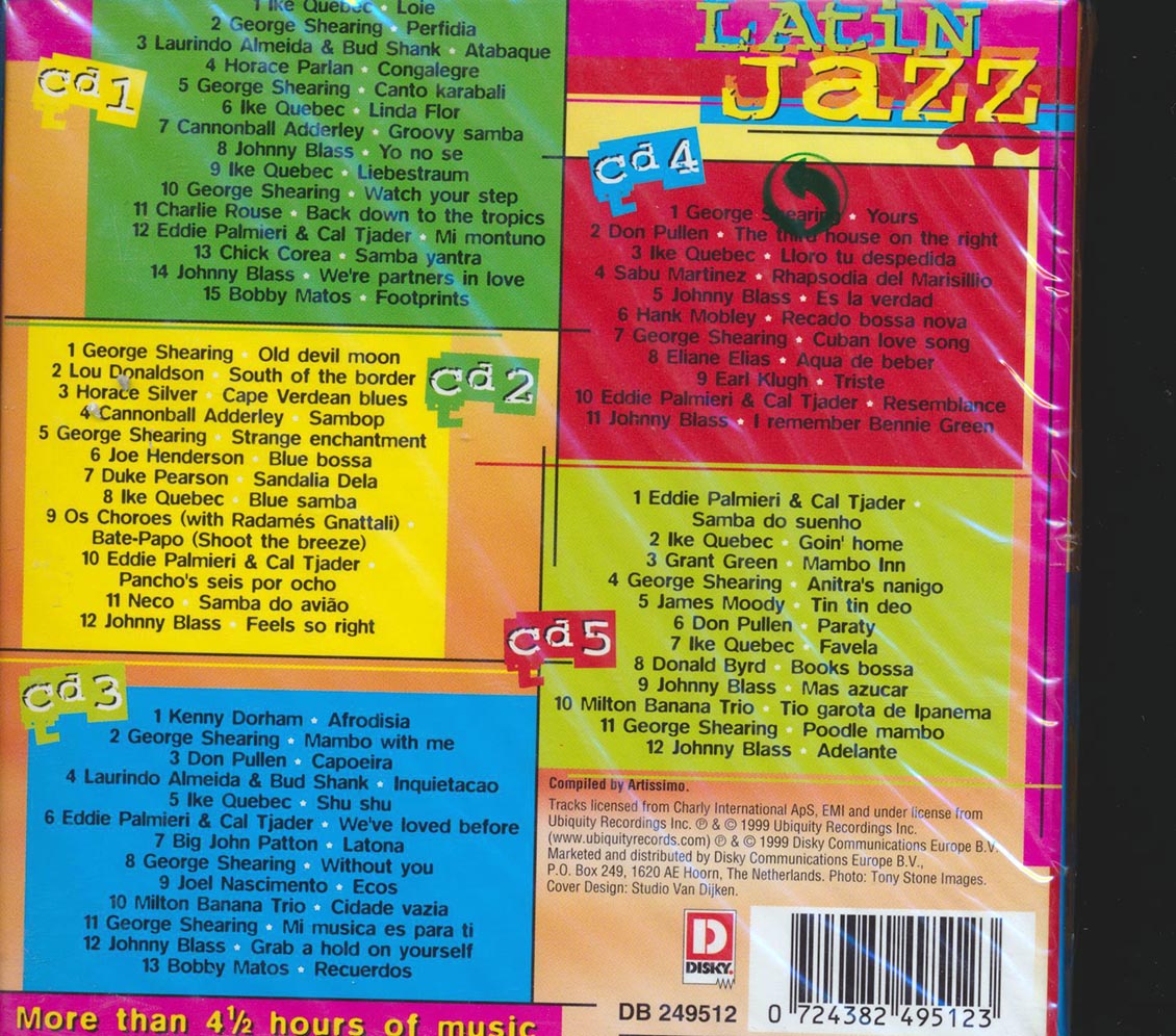 Chick Corea, Eddie Palmieri, Cannonball Adderley, Horace Silver, Etc. - Latin Jazz 5 CD Box Set (63 tracks) (5xCD) (box set) Music CD