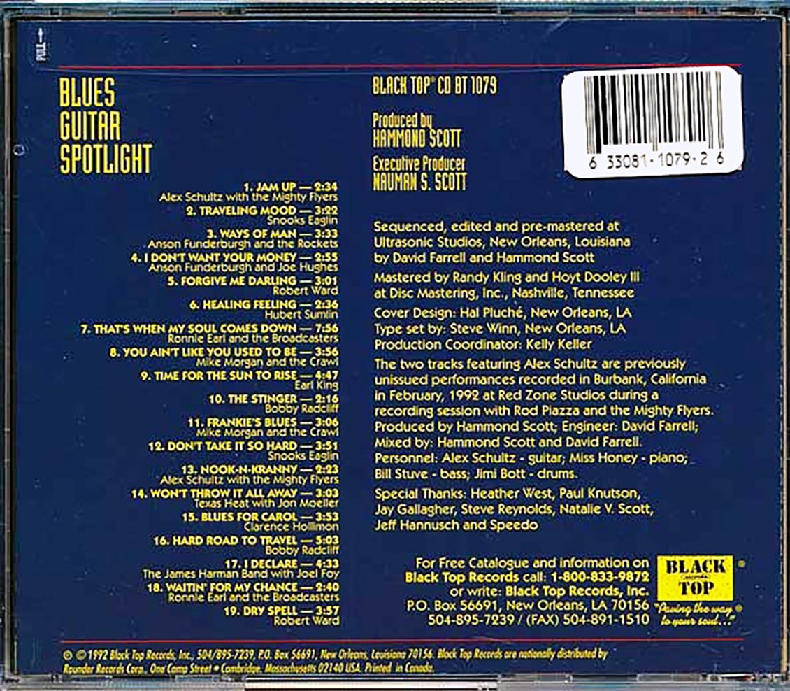 Robert Ward, Earl King, Snooks Eaglin, Etc. - Blues Guitar Spotlight Music CD