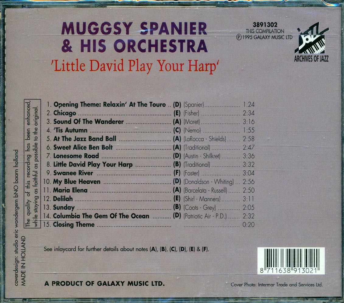 Mugsy Spanier & His Orchestra - Little David Play Your Harp (2xCD) (marked/ltd stock) Music CD