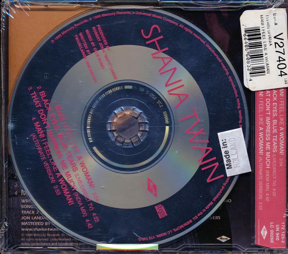 Shania Twain - Man! I Feel Like A Woman! Music CD