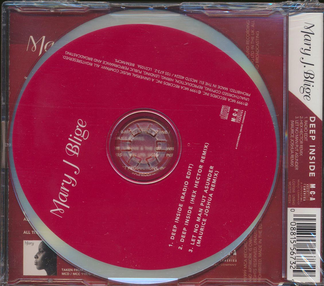 Mary J Blige - Deep Inside (3 Track EP) Music CD