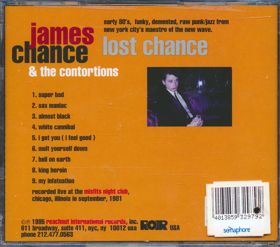James Chance & The Contortions - Lost Chance (marked/ltd stock) Music CD