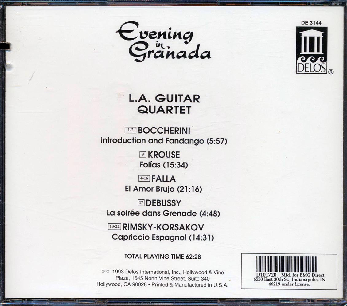 Los Angeles Guitar Quartet - Evening In Granada (marked/ltd stock) Music CD