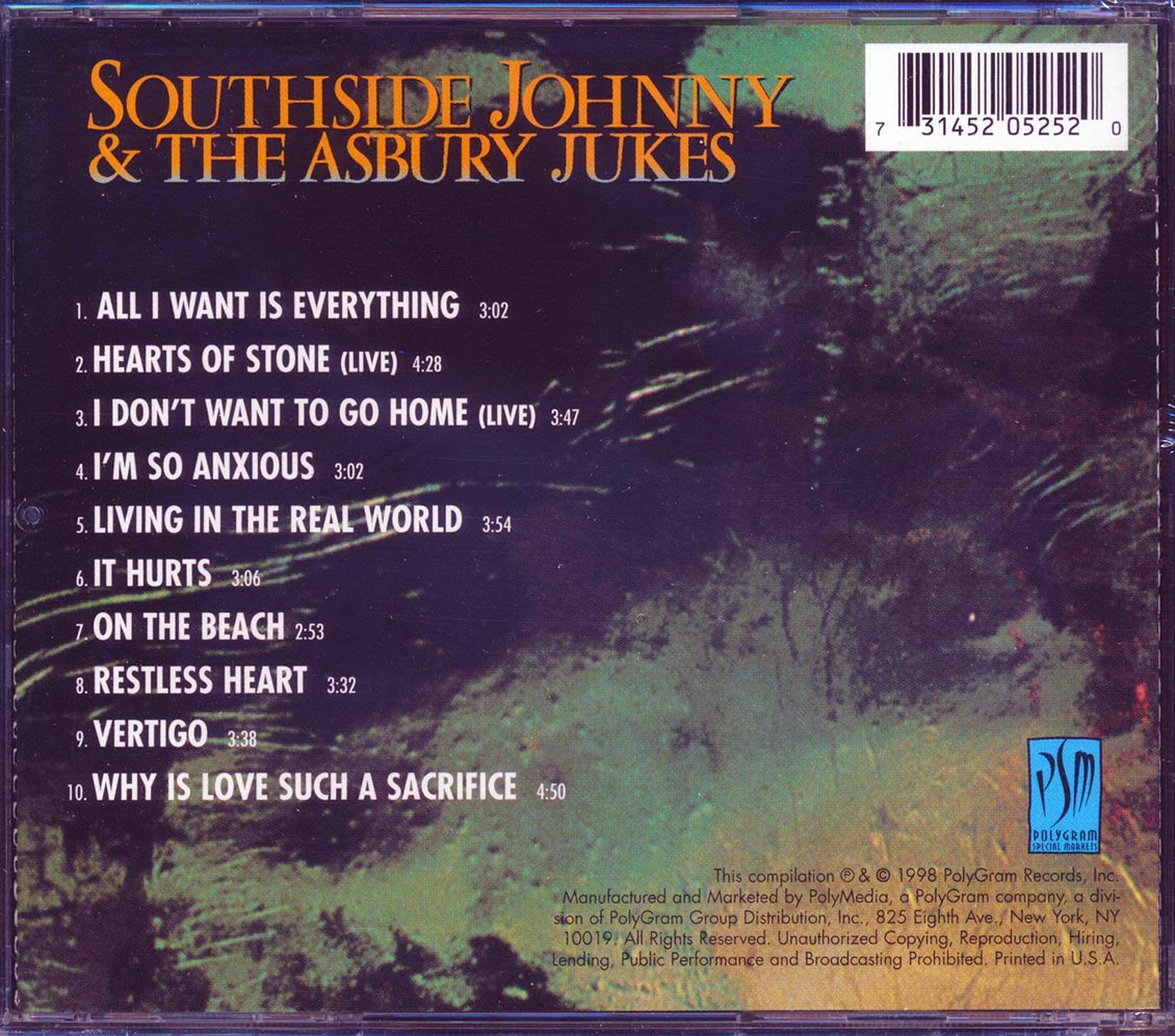 Southside Johnny & The Asbury Jukes - Restless Heart Music CD