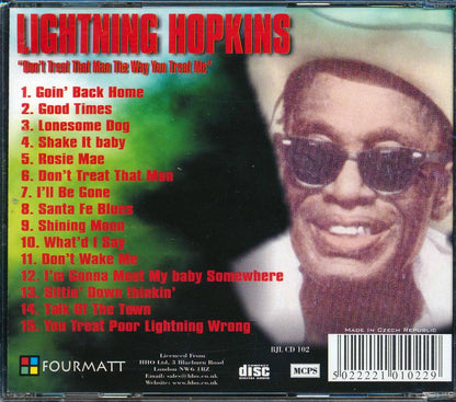 Lightnin' Hopkins - Don't Treat That Man The Way You Treat Me Music CD