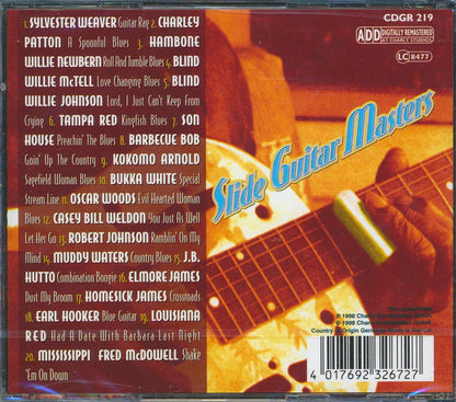 Sylvester Weaver, Charley Patton, Blind Willie McTell, Etc. - Slide Guitar Masters Music CD