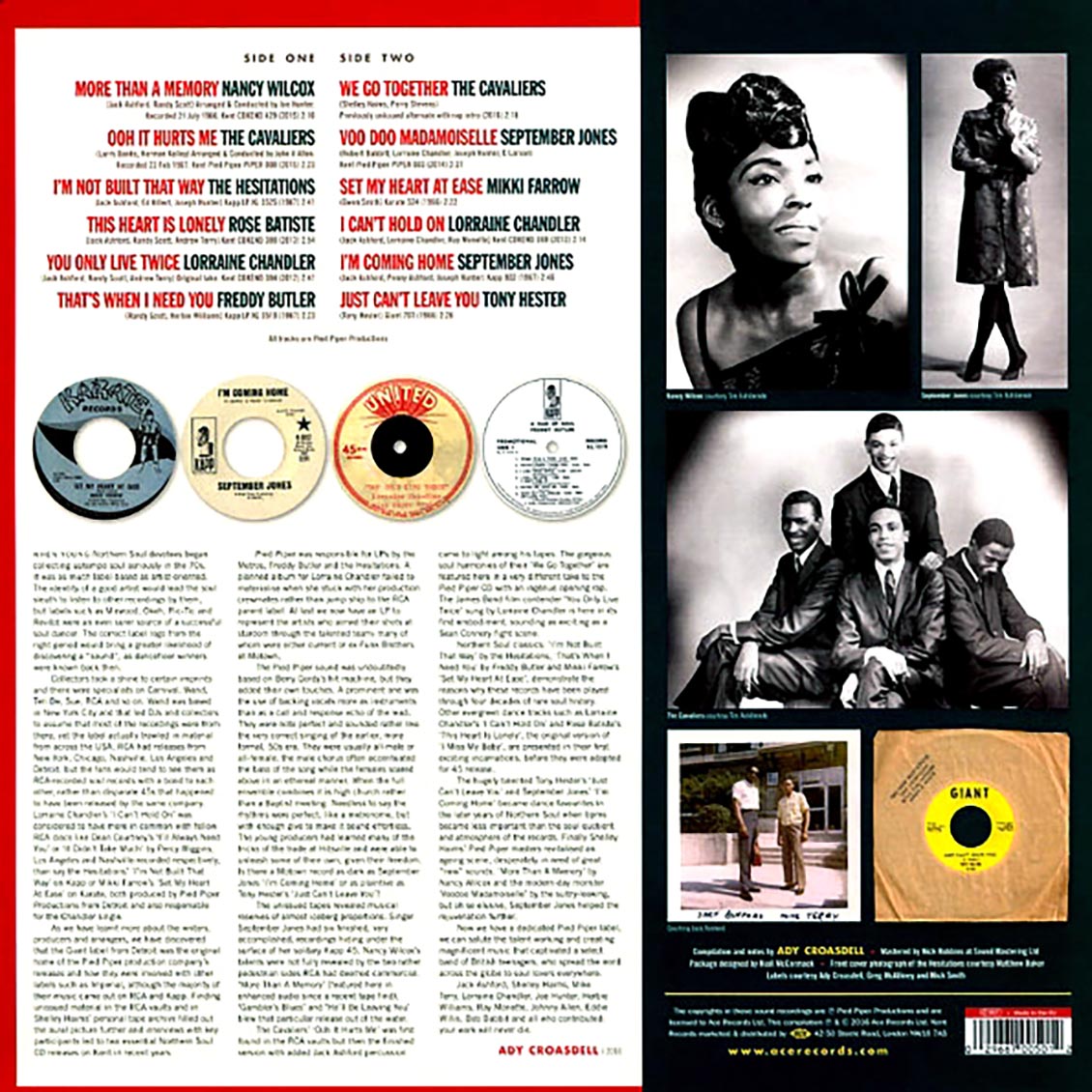 Nancy Wilcox, September Jones, The Cavaliers, Freddy Butler, Etc. - Pied Piper: The Pinnacle Of Detroit Northern Soul Vinyl Record