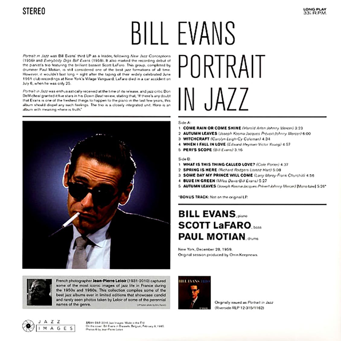 Bill Evans - Portrait In Jazz (ltd. ed.) (180g) Vinyl Record
