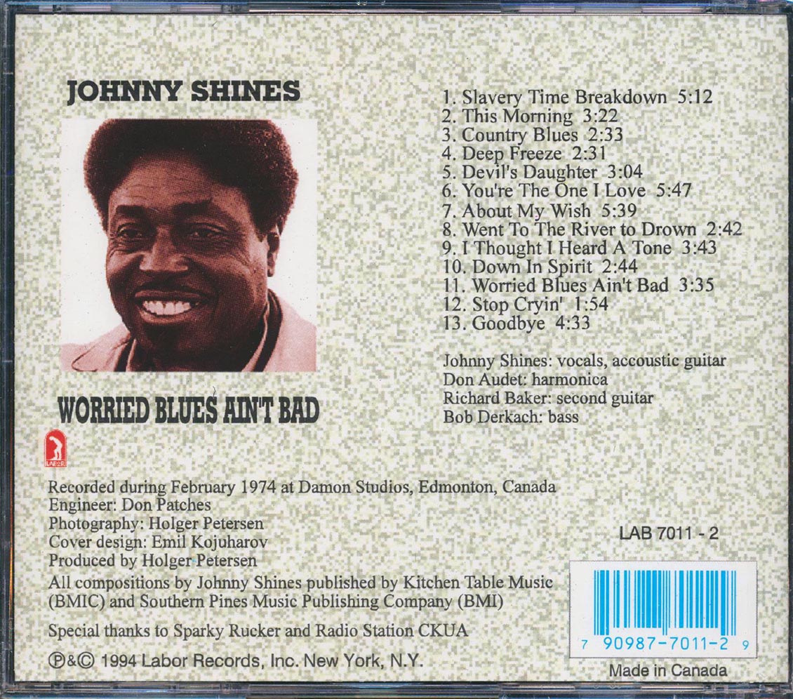 Johnny Shines - Worried Blues Ain't Bad Music CD