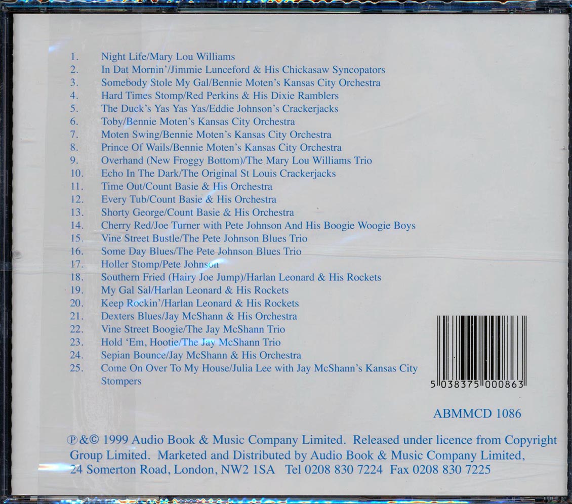 Count Basie, Bennie Moten, Jimmie Lunceford, Etc. - Kansas City Jazz: 30s And 40s (25 tracks) Music CD