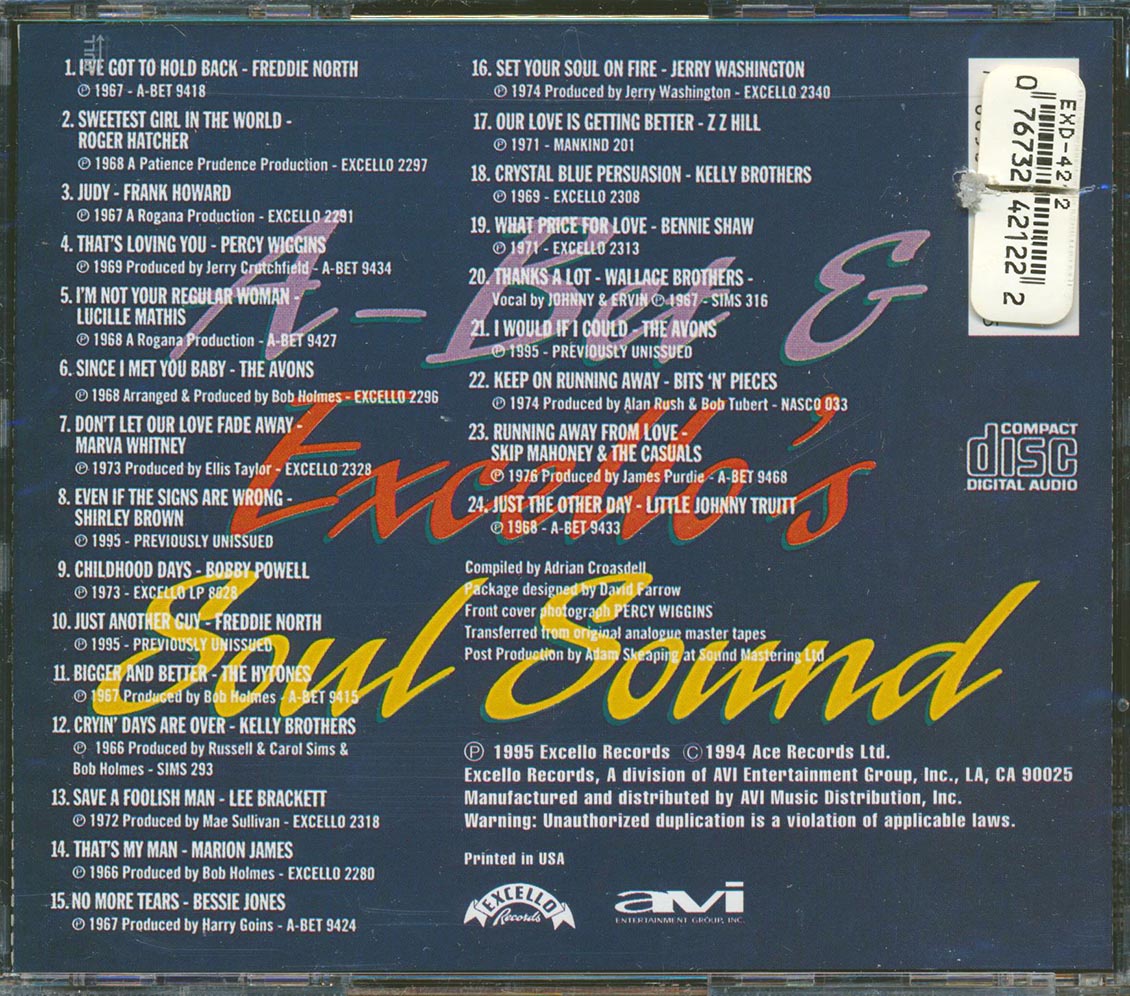 Freddie North, The Avons, Frank Howard, Percy Wiggins, Etc. - Uptown Down South: A-Bet & Excello's Soul Sound (marked/ltd stock) Music CD