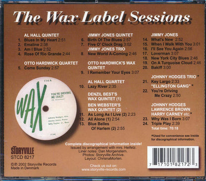 Jimmy Jones, Johnny Hodges, Ben Webster, Etc. - The Wax Label Sessions (24 tracks) Music CD