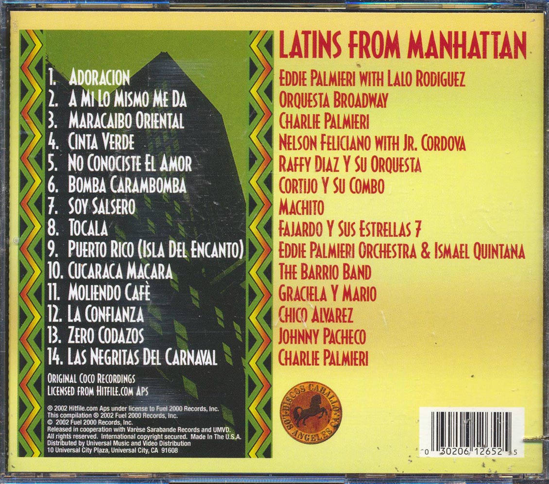 Machito, Eddie Palmieri, Orquesta Broadway, Etc. - Latins From Manhattan: 14 Hot Latino Tracks From Deepest Spanish Harlem (marked/ltd stock) Music CD
