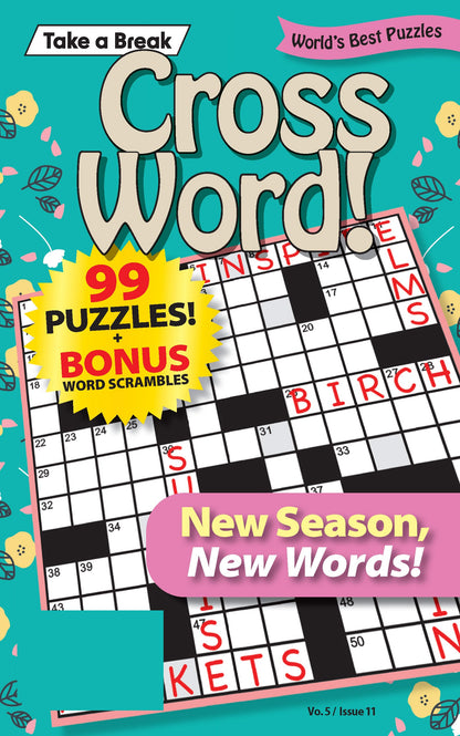 World's Best Cross Word - Vol. 5 Issue 11: 99 Puzzles + Bonus Word Scrambles, New Twist, Solve Riddle By Unscrambling Letters In Shaded Box, Helpful Hints, All Ages, Unplug, Relax, Unwind & De-Stress!