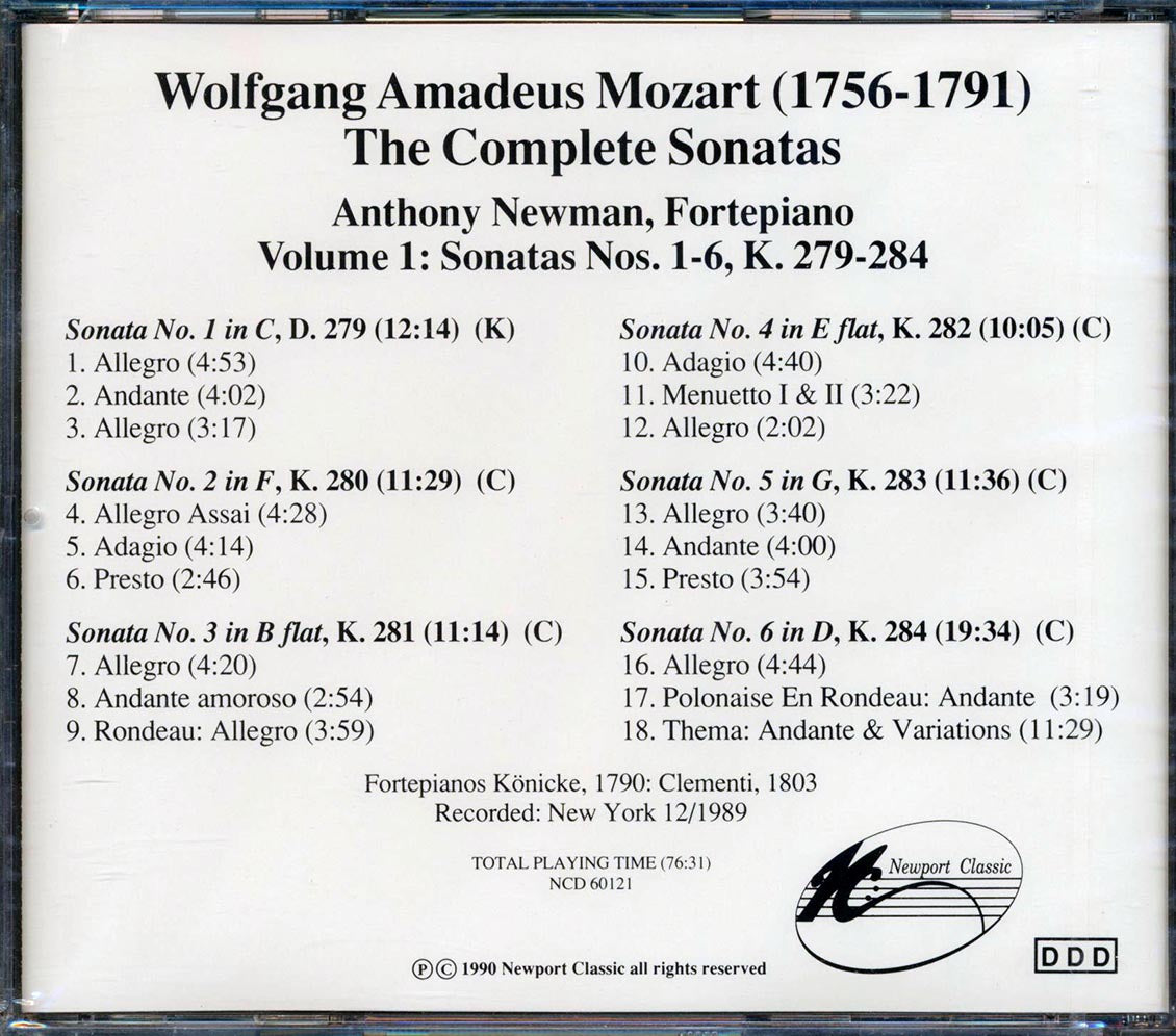 Mozart - 6 Fortepiano Sontatas Music CD
