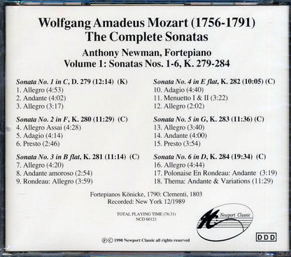 Mozart - 6 Fortepiano Sontatas Music CD