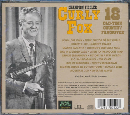 Curly Fox Champion Fiddler 18 Old Time Country Favorites marked/ltd stock Music CD