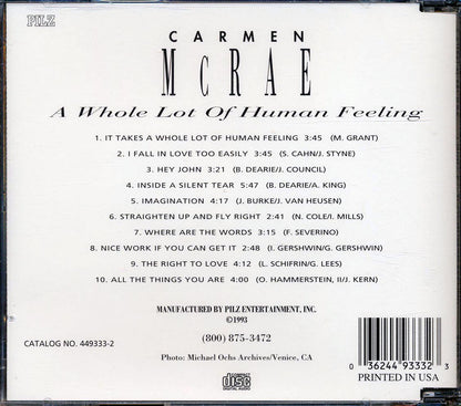 Carmen McRae - A Whole Lot Of Human Feeling Music CD