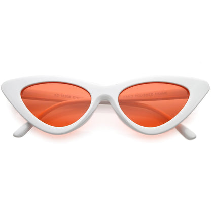 Women's Retro Side Angle Cat Eye Color Lens Sunglasses C510