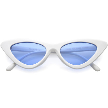 Women's Retro Side Angle Cat Eye Color Lens Sunglasses C510
