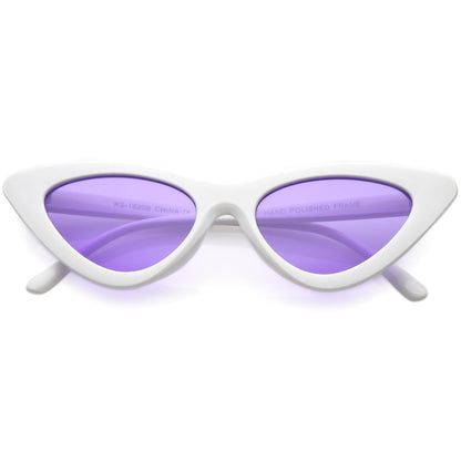 Women's Retro Side Angle Cat Eye Color Lens Sunglasses C510