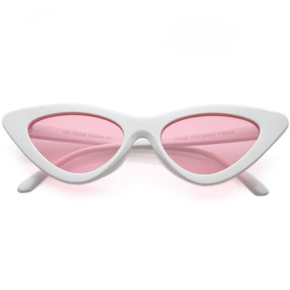 Women's Retro Side Angle Cat Eye Color Lens Sunglasses C510