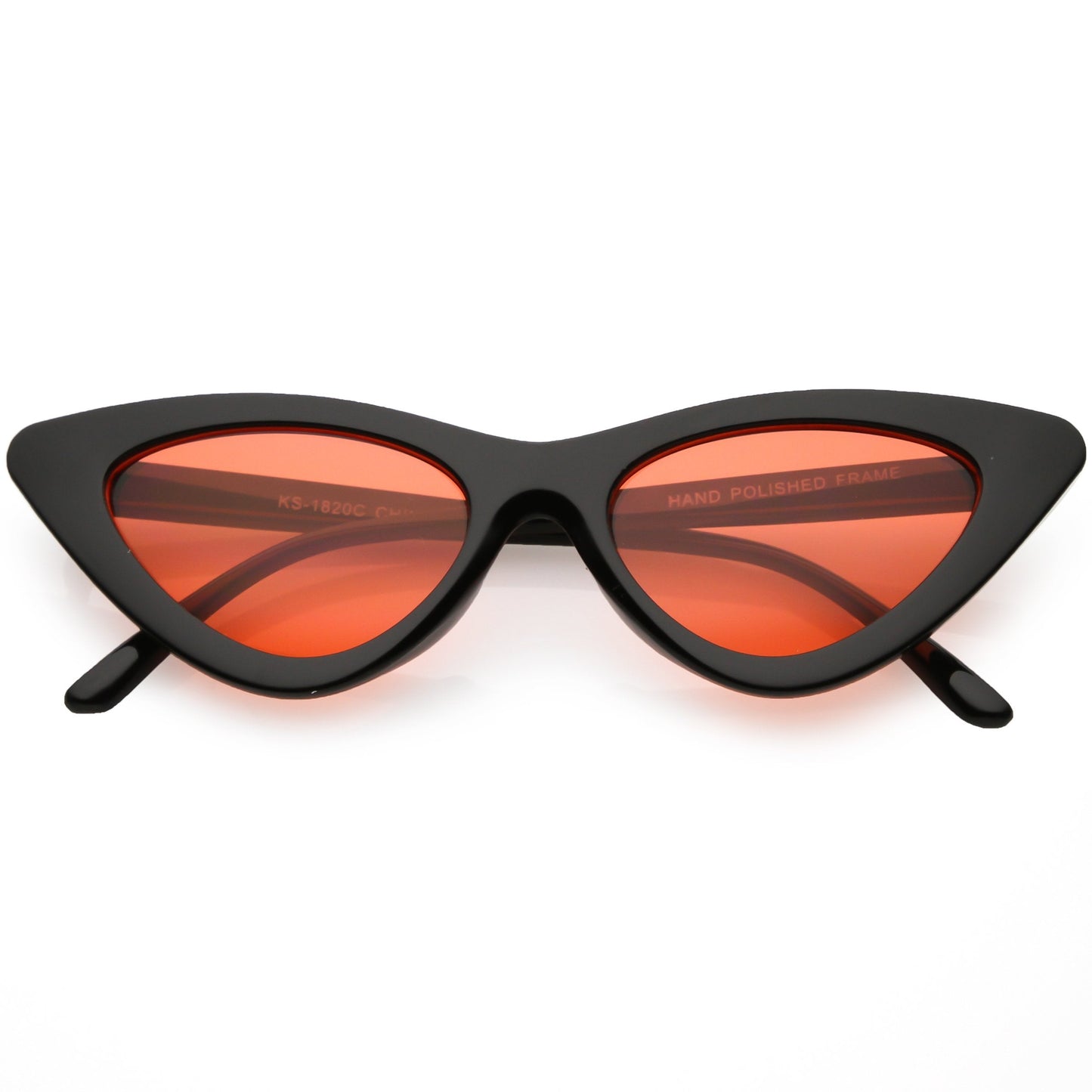 Women's Retro Flat Angle Colored Lens Black Frame Sunglasses C511