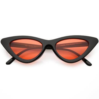 Women's Retro Flat Angle Colored Lens Black Frame Sunglasses C511