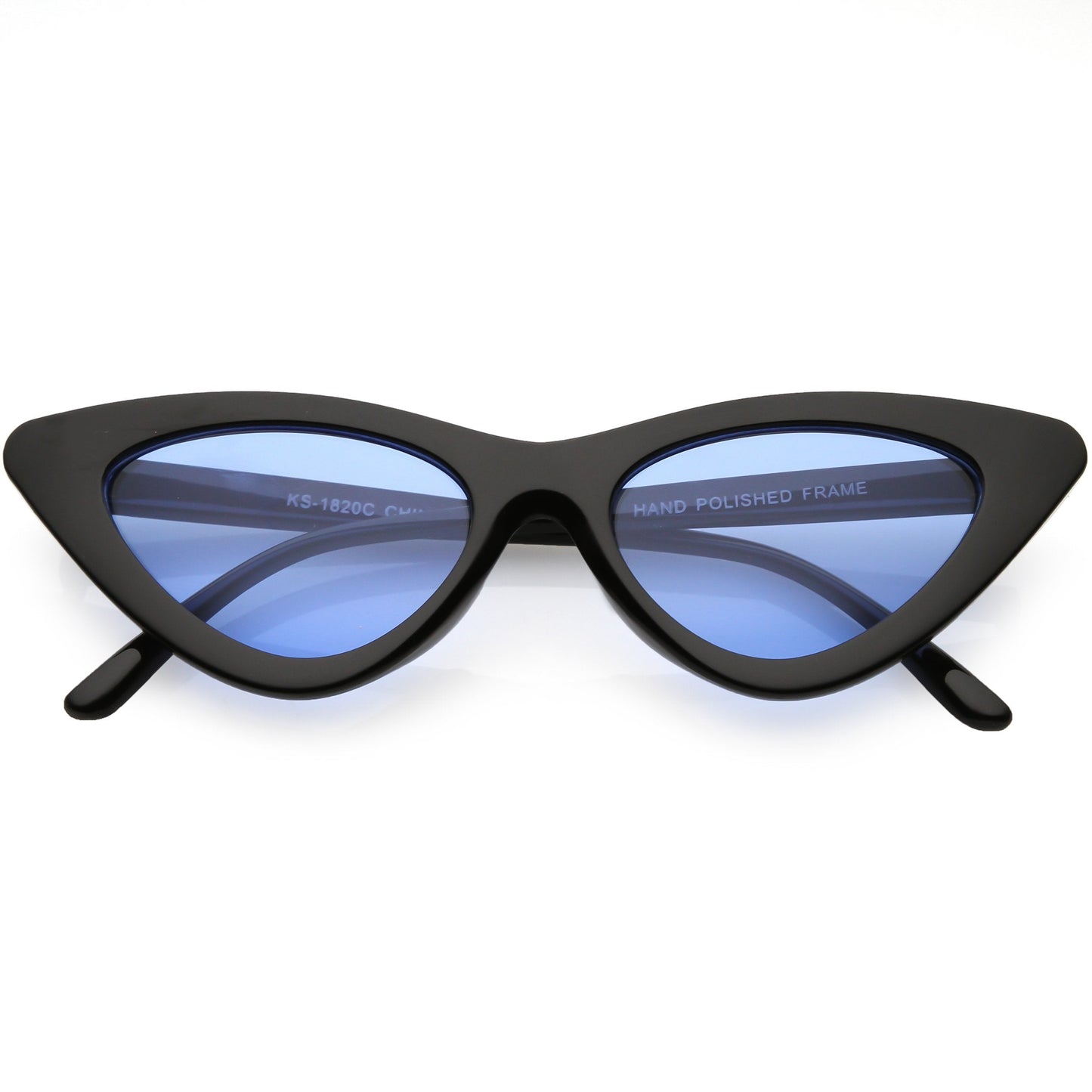 Women's Retro Flat Angle Colored Lens Black Frame Sunglasses C511