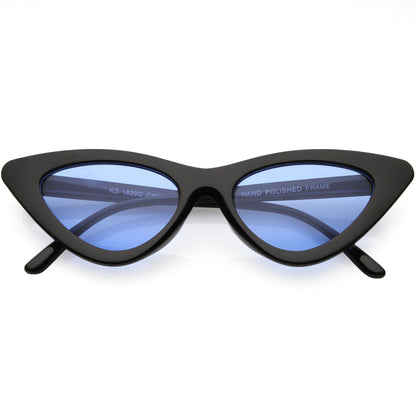Women's Retro Flat Angle Colored Lens Black Frame Sunglasses C511