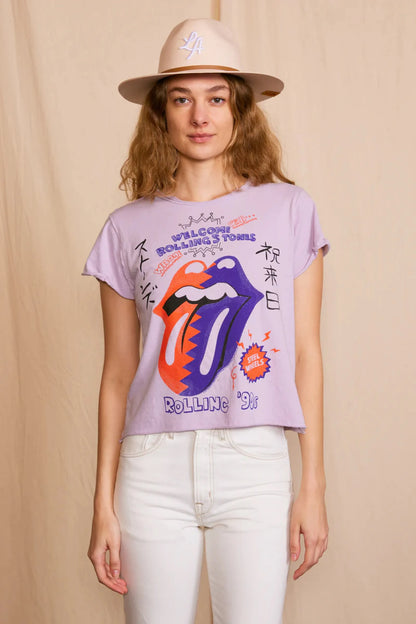 The Rolling Stones Rolling 90's Womens Tee Shirt Purple